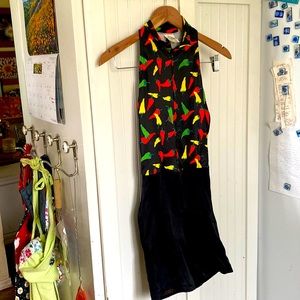 Urbanek Padded Cycling “Uni” Short (“Bib”), Hot Pepper Pattern.  Small.